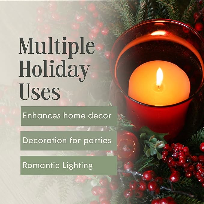 Mister Candle Handmade Scented Votive Candles, Holiday & Christmas Candle Collection with Essential Oils, 15 Hour Burn Time Each, Assorted 3 of Each Scent, (Mistletoe, Holly Berry & Bayberry)