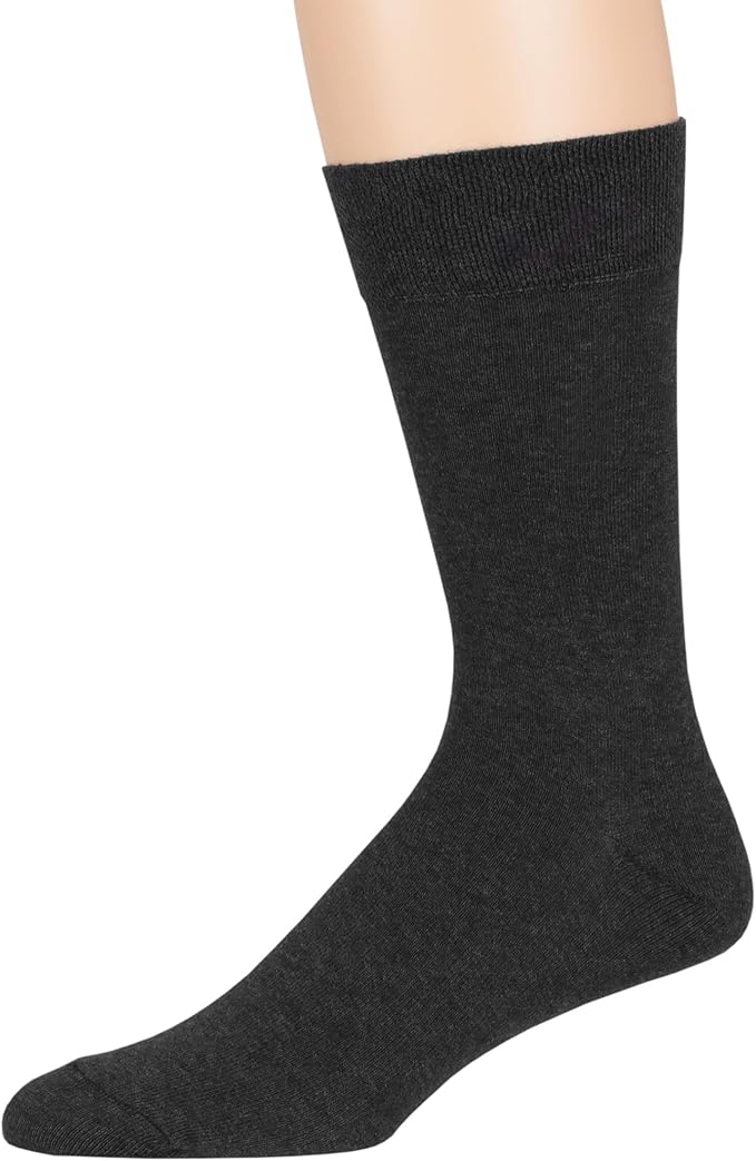 7BigStars Mens Dress Socks – 6 Pairs Crew, Soft Stay Up, Cotton Comfort for Business, Office, Big and Tall, Breathable