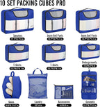 Veken 10 Set Packing Cubes for Travel Essential, Suitcase Organizer Bags in 4 Sizes, Carry-On Luggage Accessories with Large Laundry & Hanging Toiletry Bag, Must-Have for Airplane, Road Trip & Camping