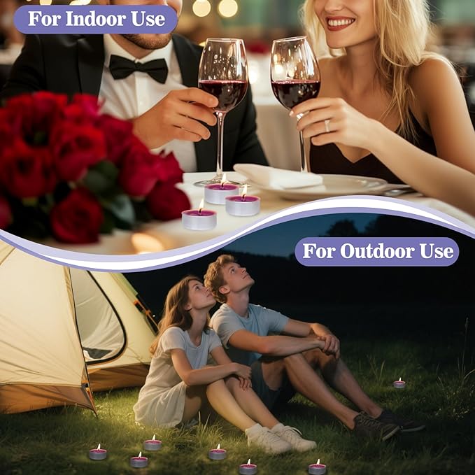 Tea Lights Candle Set - 25 Pcs Mini Tealight Candles Unscented Votive Soy Candle for Home, Pool, Emergencies, Halloween - Medium Slate Blue