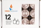 Mega Candles 12 pcs Unscented Rose Gold Votive Candles, Hand Poured Wax Candle 10 Hour 1.38 Inch x 1.5 Inch, Home Décor, Wedding Receptions, Centerpieces, Occasions, Events, Festivities, Meditations