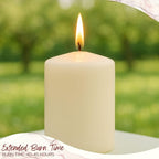 Biedermann & Sons 45-Hour Long Burning Unscented Pillar Candles, Ivory, 3 x 4 Inch - Set of 6