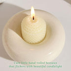 Natural Beeswax Candles 12 Pack, Hand Rolled Bee Themed Candles - 3.5 Hours Burn Time Each, Smokeless and Dripless for Home Decor, Party Favors, Gifts