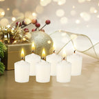 Mega Candles 12 pcs Unscented Off White Votive Candles, Hand Poured Wax Candle 15 Hour 1.5 Inch x 2.25 Inch, Home Décor, Wedding Receptions, Centerpieces, Occasions, Events, Festivities, Meditations