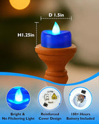 5plots Flameless Candles, 50Pcs Tea Lights Candles Battery Operated, Flameless Tealight Candles, Electric Tea Lights Votive Candles - Blue - 1.5" x 1.25"- No Flicker