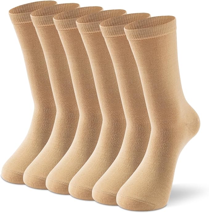 LIXIA Men's Thin Merino Wool Socks, Cozy Winter Warm Breathable Mid-calf Casual Dress Liners 3/6 Pairs Pack