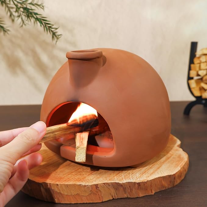 Large Handmade Terracotta Palo Santo Holder - Chiminea Incense Dish with Chimney, Cone Burner for Sage, Ideal for Meditation, Zen, Yoga, Spa | Aromatherapy, Mindfulness, Altar Decor Gift