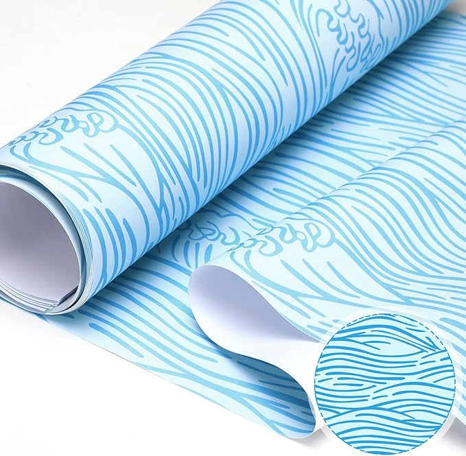 10 Sheets Drawer Liners for Dresser Scented Drawer Liners Non Adhesive Scented Paper for Fragrant Home Shelf Closet(Sea Scent,Sea Wave)