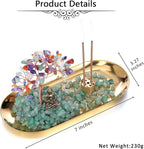 Jovivi Crystal Incense Holder for Sticks, Amethyst Healing Crystal Stone Money Tree Buddha Statue Set Incense Burner, Incense Trays for Wealth, Good Luck,Yoga Meditation Home Decor