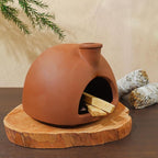Large Handmade Terracotta Palo Santo Holder - Chiminea Incense Dish with Chimney, Cone Burner for Sage, Ideal for Meditation, Zen, Yoga, Spa | Aromatherapy, Mindfulness, Altar Decor Gift