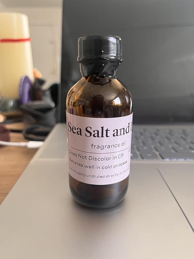 Bramble Berry Sea Salt and Lily Fragrance Oil 2 oz | Fresh Floral Ocean Scent for Soap Making, Candles, Lotion, Bath Bombs & Perfume | Skin Safe, Vegan, Paraben & Phthalate Free