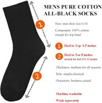Ait fish Men's 100% Cotton Loose Cuff Crew Socks Lightweight Plain Dress Socks 5 Pairs