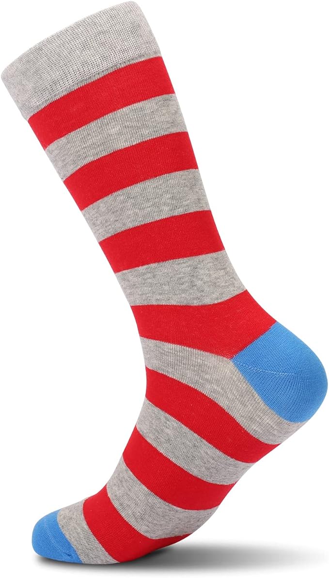 DRASEX Men's Dress Socks Funky Colorful Pattern Cotton Novelty Casual Crew Socks