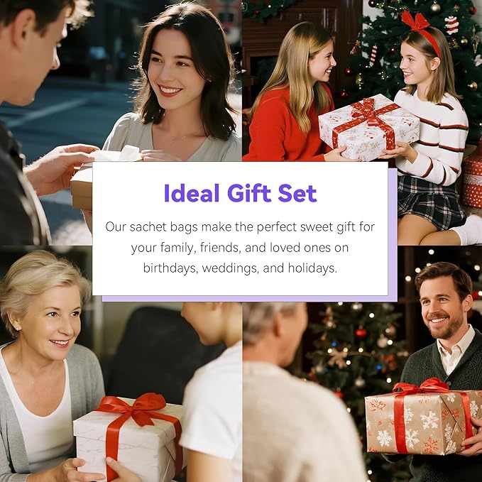 MYARO Large 12 Pcs Linen Scented Sachets for Drawer and Closet, Long-Lasting Sachets Bags Air Freshener Fresh Scents, Hanging Potpourri Bags Home Fragrance for Lover