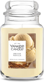 Yankee Candle Large Jar Scented Candle with up to 150 Hour Burn Time, Premium Plant Wax Blend for Consistent Burn, 22 oz Jar Candle with Room Filling Fragrance, French Vanilla