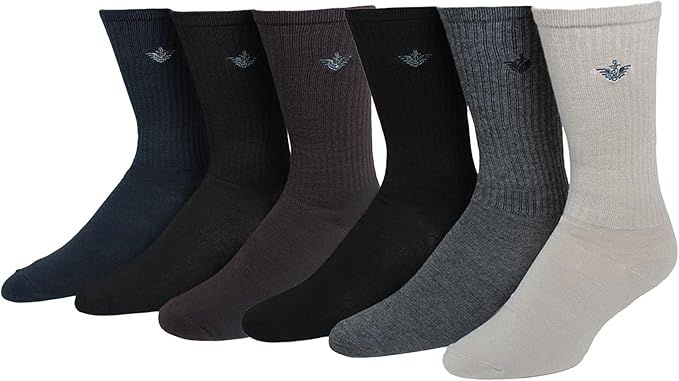 DOCKERS Men's Performance Socks - 3-Pairs and 6-Pairs Athletic and Dress Crew Socks for Men