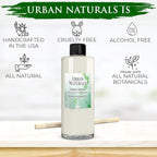 Urban Naturals Reed Diffuser Oil Refill Eucalyptus Spearmint with Lemon Peel, Clary Sage 8 oz + Free Reed Sticks, Made in The USA