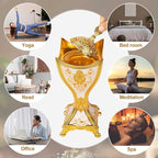 Bakhoor Incense Burner, 11Inches Charcoal Incense Burner - for Yoga, Spa Aromatherapy, Office & Home Decor, Trophy Shape (Gold)