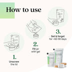 Azuna Air Freshener & Odor Eliminator for Strong Odor | 2 Room Kit Includes (2) 8 oz. Empty Luxe Glass Jars & 12 oz | Refill with Tea Tree Essential Oil Gel | Natural Scent | Last 60-90 Days