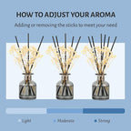 Brakula 2 Pack Reed Diffuser, Fresh Linen + White Jasmine (3.38 fl oz Each Pack), Home Fragrance with 12 Sticks, Shelf Decor, Reed diffusers for Home