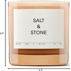SALT & STONE Scented Candle for Women & Men | Hand-Poured, Aromatic & Fragrant | Coconut & Soy Blend Wax | 100% Cotton Wick | Long-Lasting 50 Hour Burn Time (8.5 oz) (Black Rose & Vetiver)