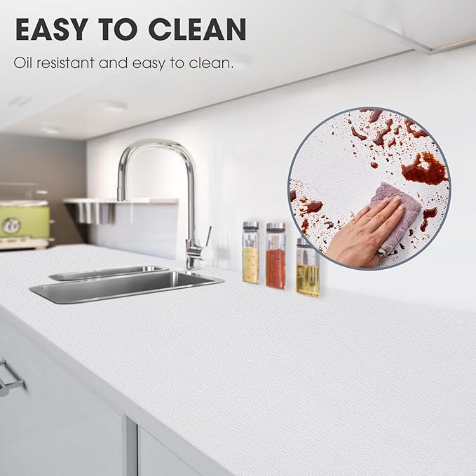 Shelf and Drawer Liner, Kitchen Cabinet Liners Non-Adhesive Non-Slip Waterproof Washable Mats, Protect Dresser Shelves, White, 12 in X 10 FT