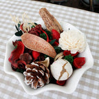 Qingbei Rina Christmas Potpourri,Cinnamon and Apple Scented Holiday Potpourri Bowl Filler.Dried Flowers. Homeragrance Sachet of Petal, Vase Filler Winter Decor.Bulk14 oz(Red)