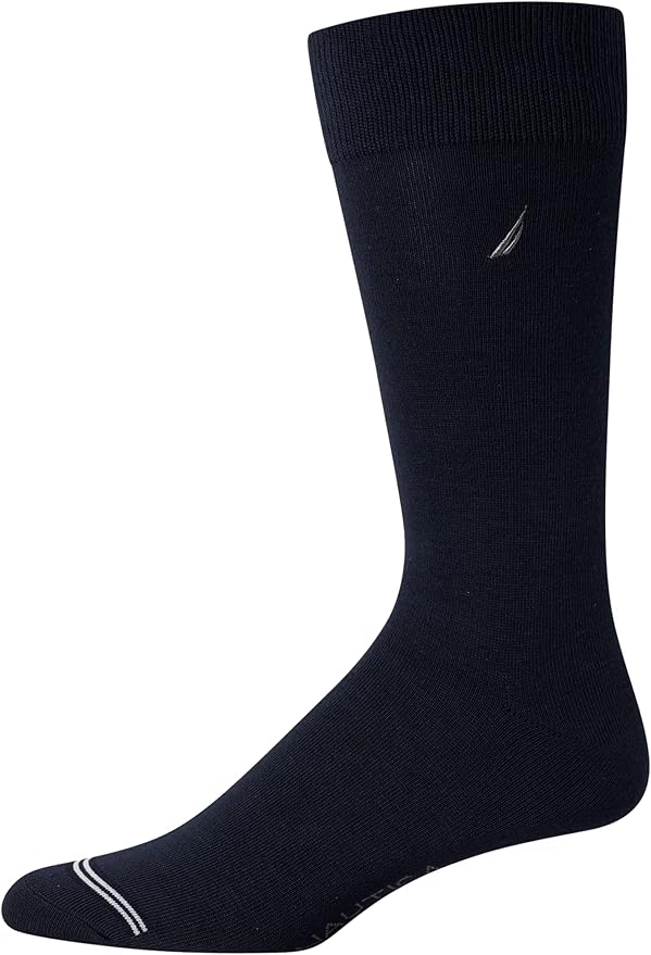 Nautica Mens Dress Socks - 10 Pack Breathable Stretch Crew-Length Work Socks for Men for Business Formal Wear (Sizes: 6-12.5)