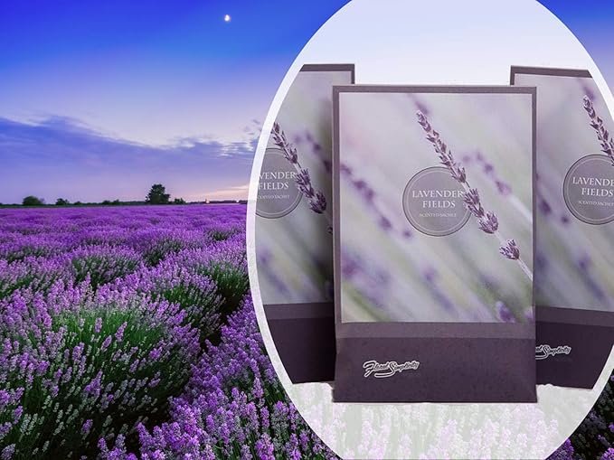 Simplicity Scents Lavender Scented Sachets Pack of 6, Everyday - Long-Lasting Scented Bags, Home Fragrance, Air Freshener & Deodorizer for Closet, Room, Drawer, or Cars, Made in USA