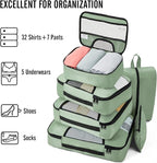 Veken 8 Set Packing Cubes for Travel Essentials, Suitcase Organizer Bags in 4 Sizes, Carry-On Luggage Accessories with Large Laundry & Hanging Toiletry Bag, Must-Have for Airplane, Road Trip & Camping