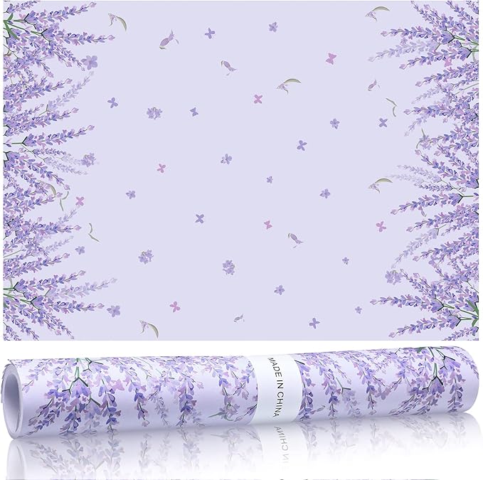 Eersida 20 Sheets 14 x 19.5 Inch Scented Drawer Liners for Dresser Non Adhesive Fragrant Drawer Liners Paper for Bedroom Kitchen Cabinet Home Shelf Closet (Lavender)
