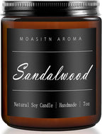 MOASITN Sandalwood Heavenly Scented Candles for Home| Natural Soy Aromatherapy Candle| Handmade Long Lasting Jar Candel| Gift for Women,Men| as Birthday,Housewarming,Thank You,Relaxing Gifts| 7oz
