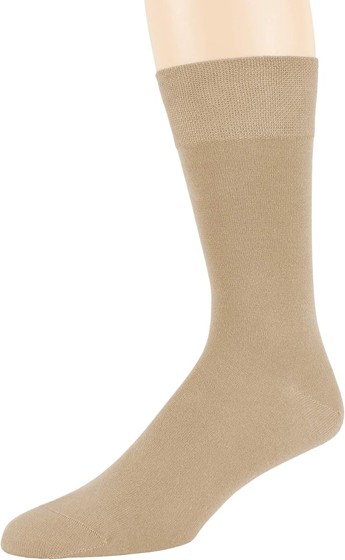 7BigStars Mens Dress Socks – 4 Pack Bamboo Crew Fit, Solid or Patterned, Thin Seamless Breathable Business