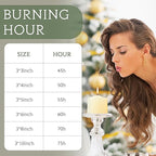 Shihanee 12 Pcs Pillar Candles 3 in x 3,4,5,6,8,10 Dripless Unscented Smokeless Candle Long Burning Decorative Rustic Candles with Cotton Wick for Wedding Home Fireplace (Ivory White)