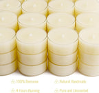 48 Packs Pure Beeswax Tealight Candles Bulk-4 Hour Long Burn Time, Unscented and Smokeless Candles for Home Deco,Wedding (Ivory)