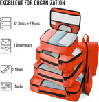 Veken 8 Set Packing Cubes for Travel Essentials, Suitcase Organizer Bags in 4 Sizes, Carry-On Luggage Accessories with Large Laundry & Hanging Toiletry Bag, Must-Have for Airplane, Road Trip & Camping
