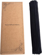 LWH-US 100 PCS Reed Diffuser Sticks,10 Inch Natural Rattan Wood Sticks,Essential Oil Aroma Diffuser Replacements Sticks for Aroma Fragrance (Black)