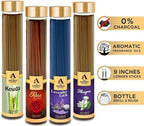 The Aroma Factory Organic Incense Sticks Aromatic Fragrances | Rose, Mogra, Kewda & Lavender | No Charcoal, Scented Incense | Herbal Pooja Agarbatti | 4x100g Jute Bag Giftset