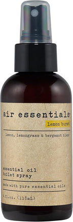 Air Essentials Essential Oil Toilet Spray - Odor Eliminator & Air Freshener - Made with Pure Essential Oils - Lemon Burst - 4 Ounce