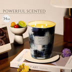 HomeLights Large jar Candle | 3-Wick Long-Lasting Scented Candles, 34oz Natural Soy Wax Candle for Home Scented, Scandinavian Minimalist Design Gifts for Women & Men, Coastal Breeze