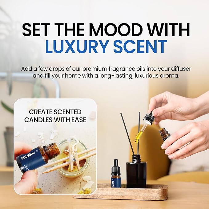 Solvère Perfume Inspired Diffuser Oil | Perfume Oil Diffuser Refill | 10ml Essential Oil for Diffusers | Versatile and Mess-Free | Essential Oil Refill by Perfa