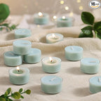 Mint Breeze Scented Tea Lights Candles – Bright Green – 6 Hour Burn – 100% Palm Wax – Scented Tealight Candles for Mornings Office Refresh, Outdoor Use – 16 Pack Scent Votive Candle