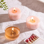 Scented Tea Lights Candles, Sakura Blush, 16 Pack – Soft Pink Scented Tealight Candles– 100% Palm Wax – 6 Hour Burn Time Aromatherapy Tea Light Votive Candle for Spring Decor, Bath, Romance