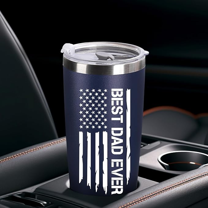 Father's Day Gift for Dad from Daughter, Son, Kids - 20oz Coffee Mug - Best Bonus Dad Birthday Gifts for Father, Husband - Christmas Ideas Drinking Cup Tumbler, Navy Blue
