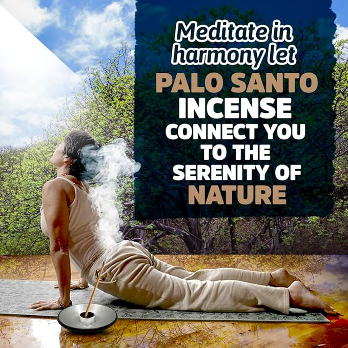 Palo Santo Incense Sticks (12 Pack) and Holder from Peru Premium Authentic - Handmade & Hand Rolled - Cleansing Bad Energy (Incense Sticks)