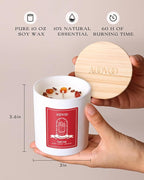 AOOVOO Cinnamon Scented Candles for Women - Aromatherapy Candle with Crystals Inside, 10oz Soy Candles for Home Scented, Birthday Gifts Candle for Women Mom