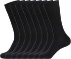 WANDER Mens Dress Socks Double Needle Rib Cotton Solid Premium Socks Lightweight Classic Business Socks 6/8 Pairs 7-12/13-15