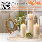 36 Pcs White Pillar Candles Bulk Set，Hurricane Candles，3 Different Lengths (12 Each)，Dripless Unscented Smokeless，Gives You a Better Atmosphere When Organizing an Event Party.