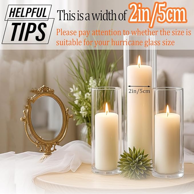 36 Pcs White Pillar Candles Bulk Set，Hurricane Candles，3 Different Lengths (12 Each)，Dripless Unscented Smokeless，Gives You a Better Atmosphere When Organizing an Event Party.