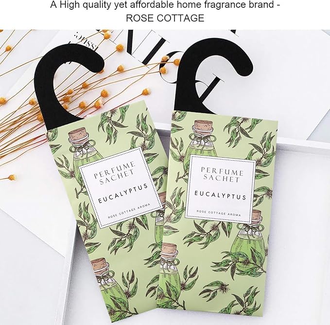 Large 12 Packs Eucalyptus Hanging Closet Air Freshener Scented Sachets Long Lasting Smell Goods